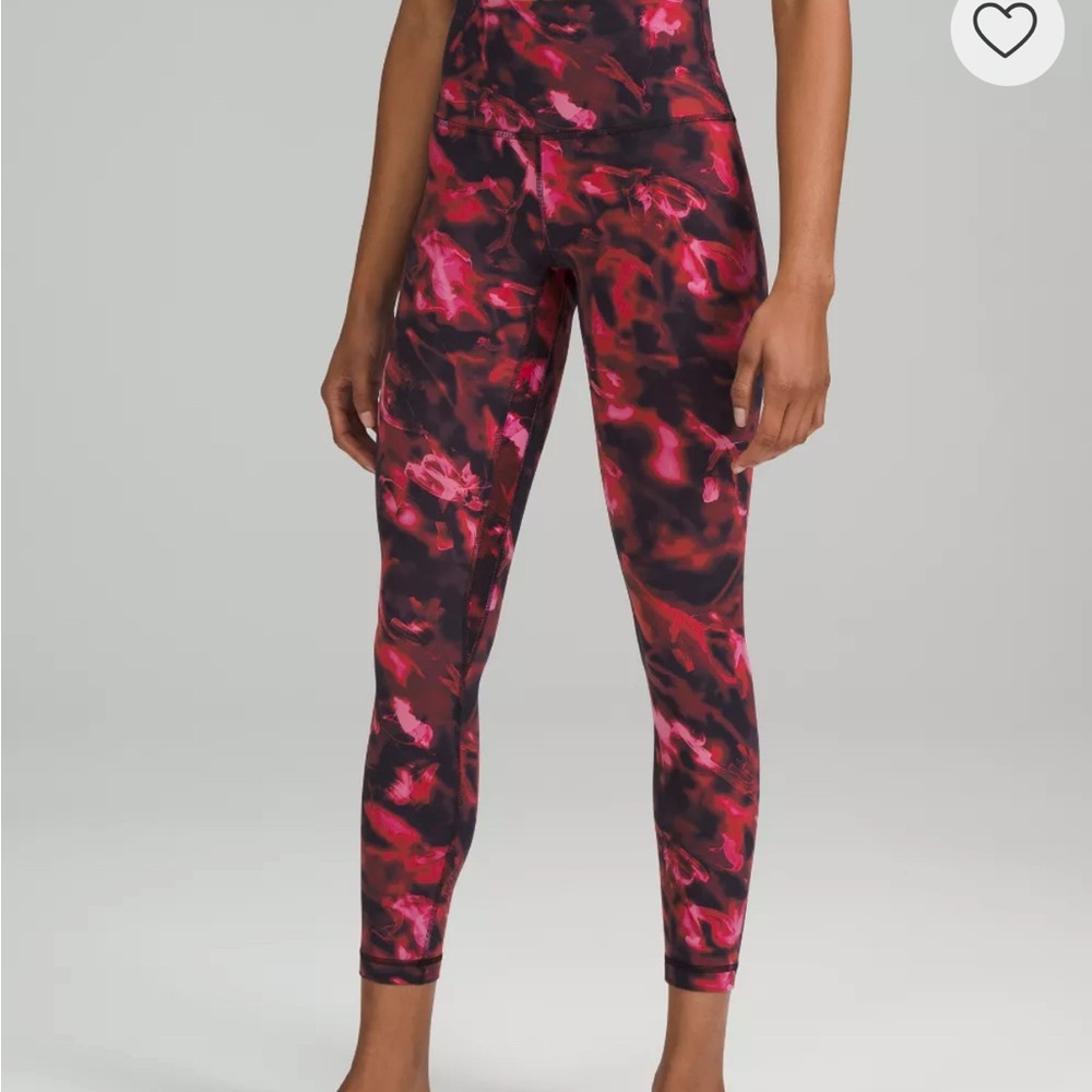 lululemon athletica Vibrant Red and Black Align HR 25” Leggings